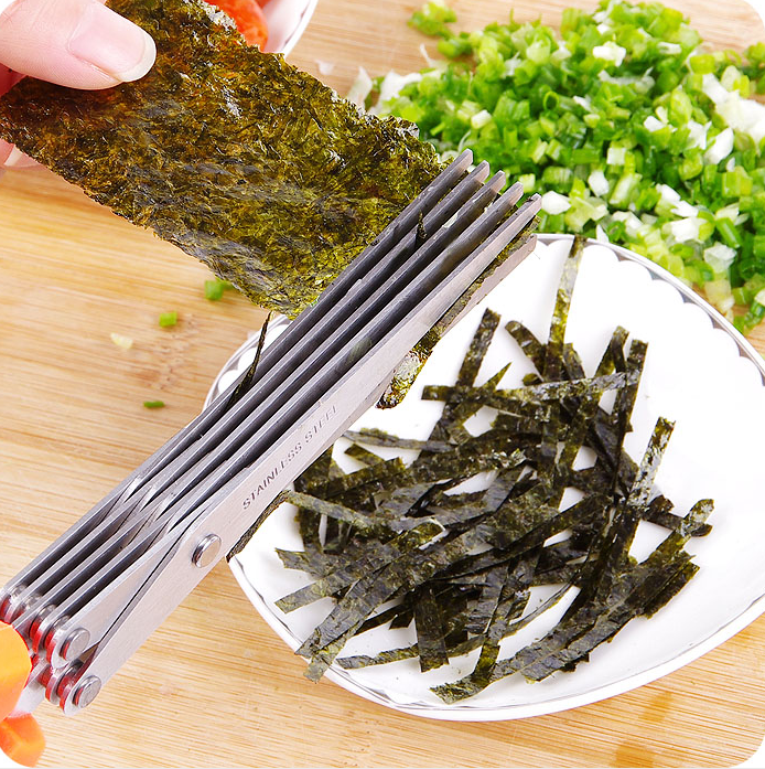 Five-Blade Stainless Herb Scissors for Green Onions