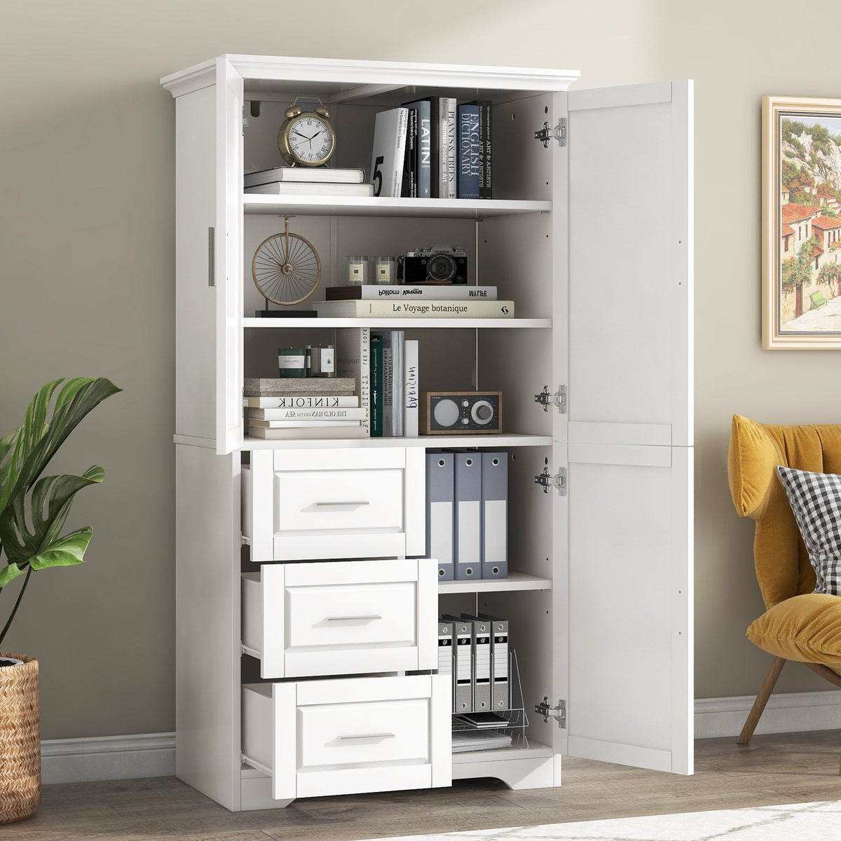 Freestanding Bathroom Storage Cabinet with Doors & Drawers