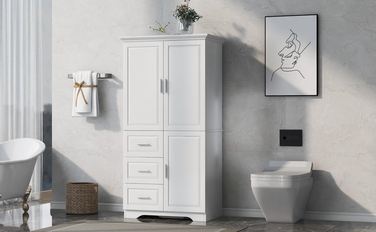 Freestanding Bathroom Storage Cabinet with Doors & Drawers