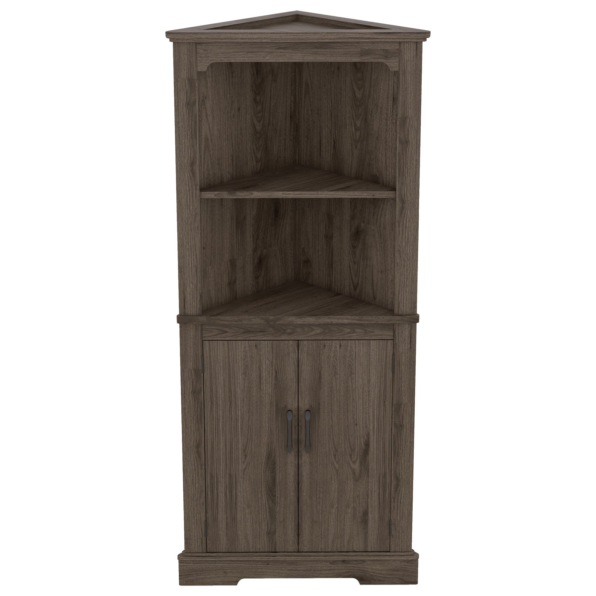 Tall Corner Cabinet with Doors and Display Storage