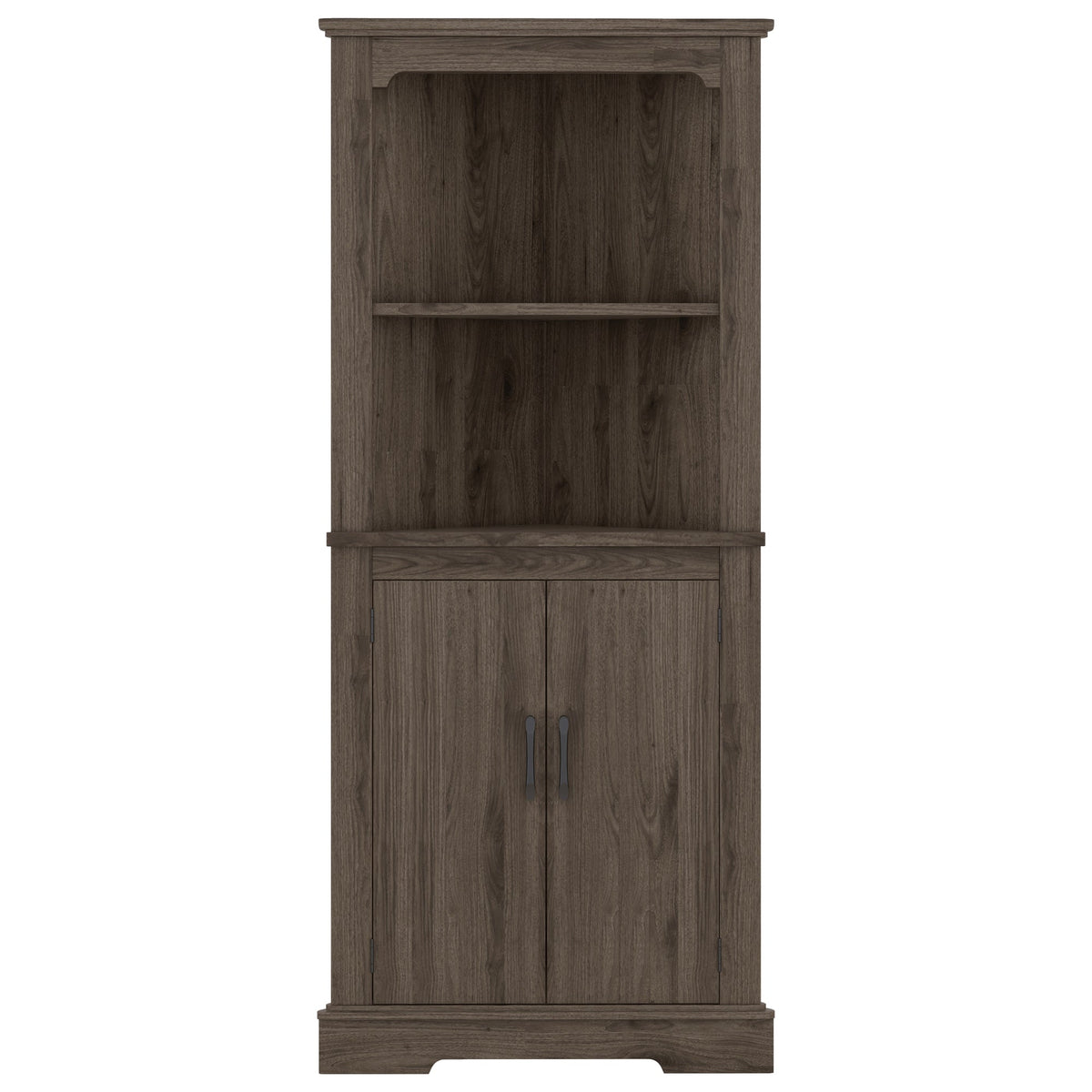 Tall Corner Cabinet with Doors and Display Storage