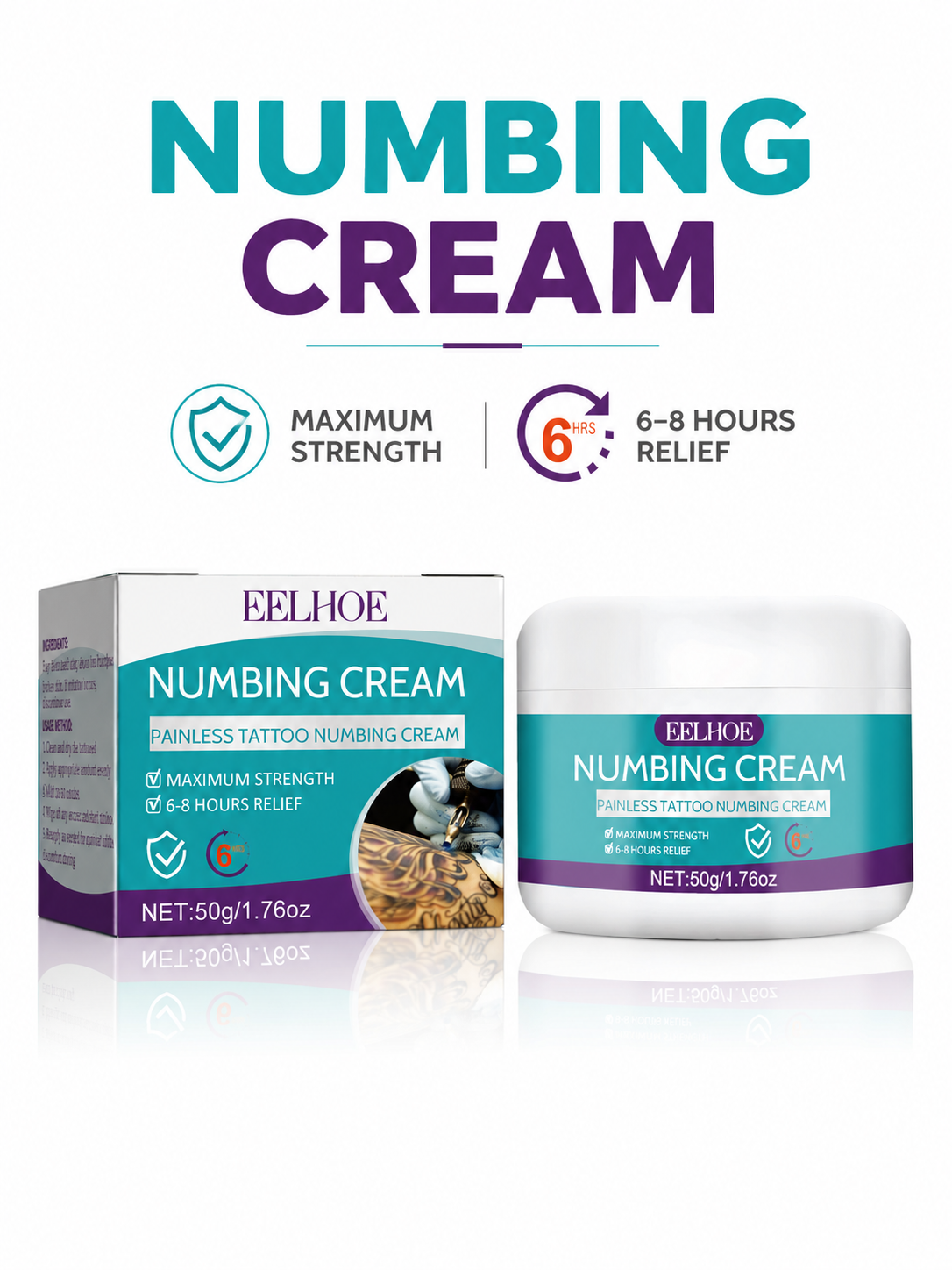 Tattoo Numbing Cream — 6‑8 Hour Maximum‑Strength Relief