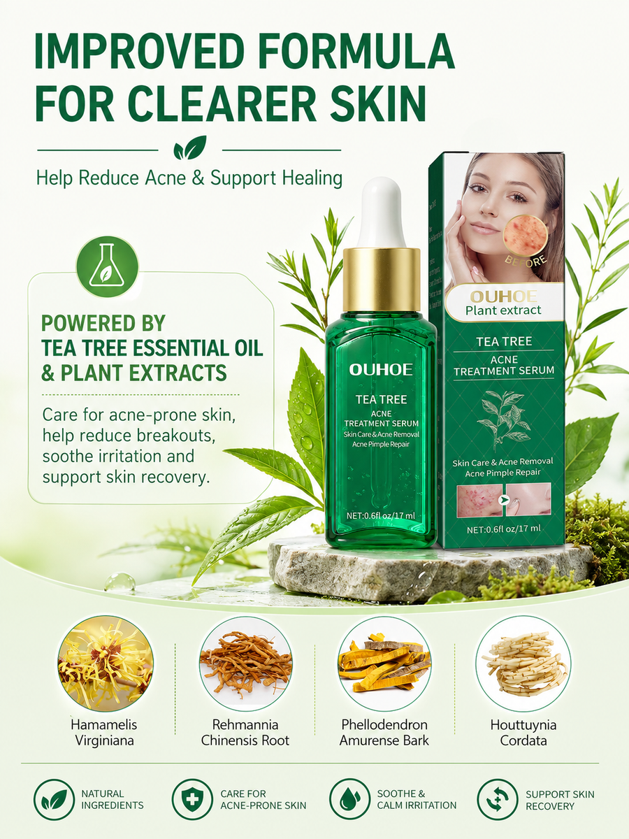 Tea Tree Oil Acne Serum — Clearer, Smoother Skin in 2 Weeks