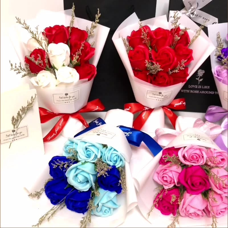 Nine-Rose Gift Bouquet in Box for Lasting Memories