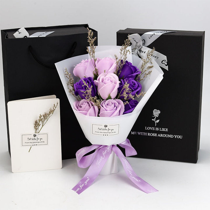Nine-Rose Gift Bouquet in Box for Lasting Memories