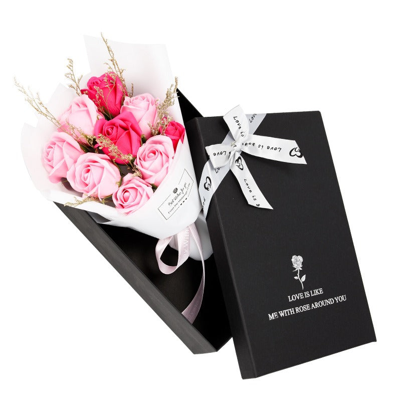 Nine-Rose Gift Bouquet in Box for Lasting Memories