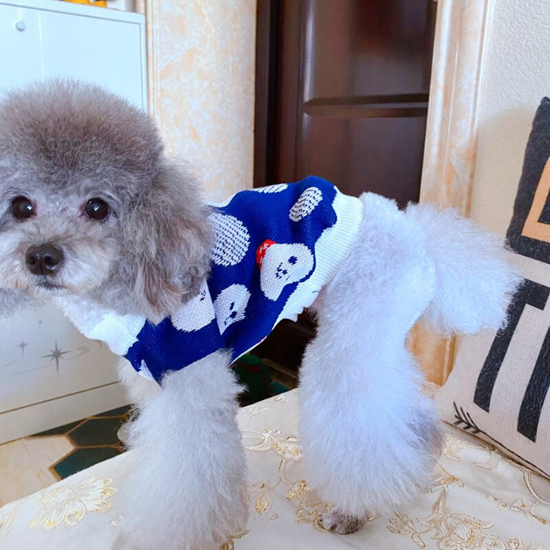 Small Dog Winter Sweater | Fruit-Print Knit Comfort