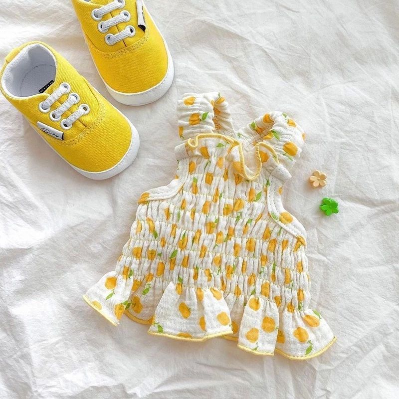 Puppy Summer Dress for Small Dogs & Cats, Fruit Print