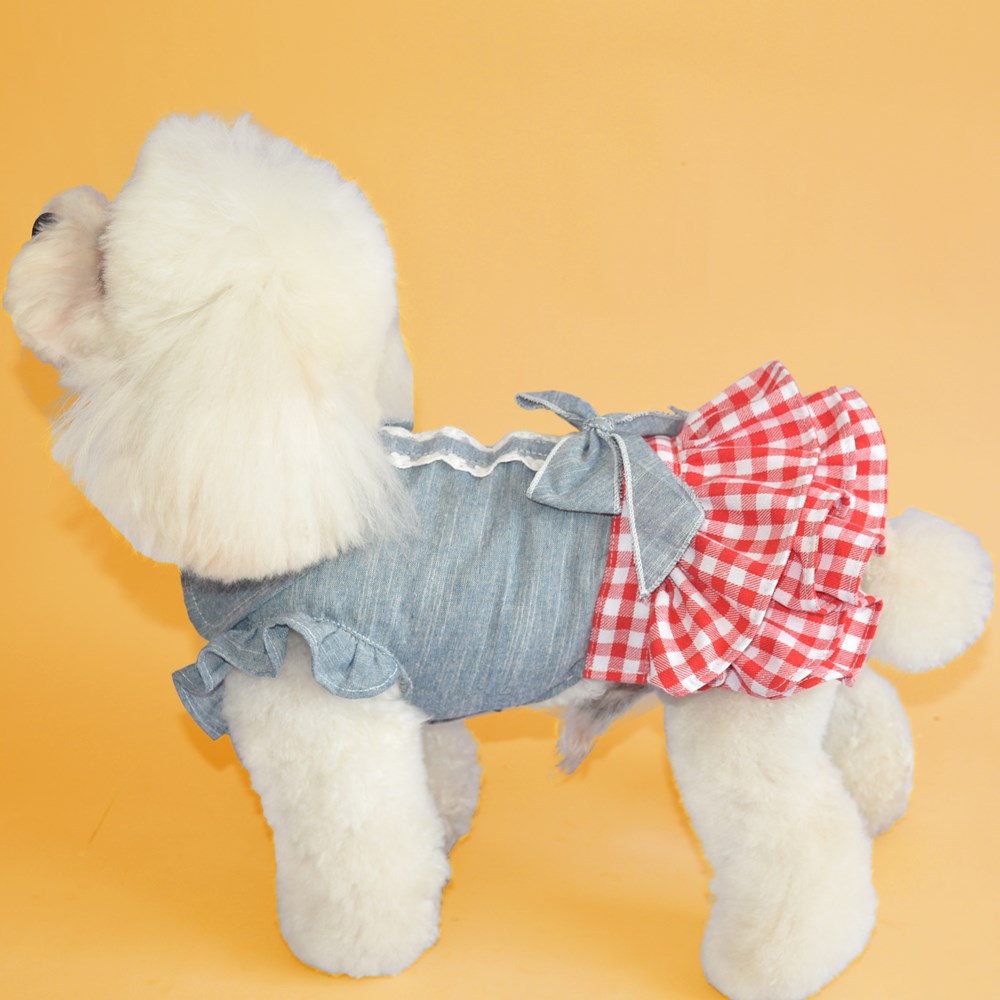 Small Dog Denim Skirt Dress for Everyday Princess Style