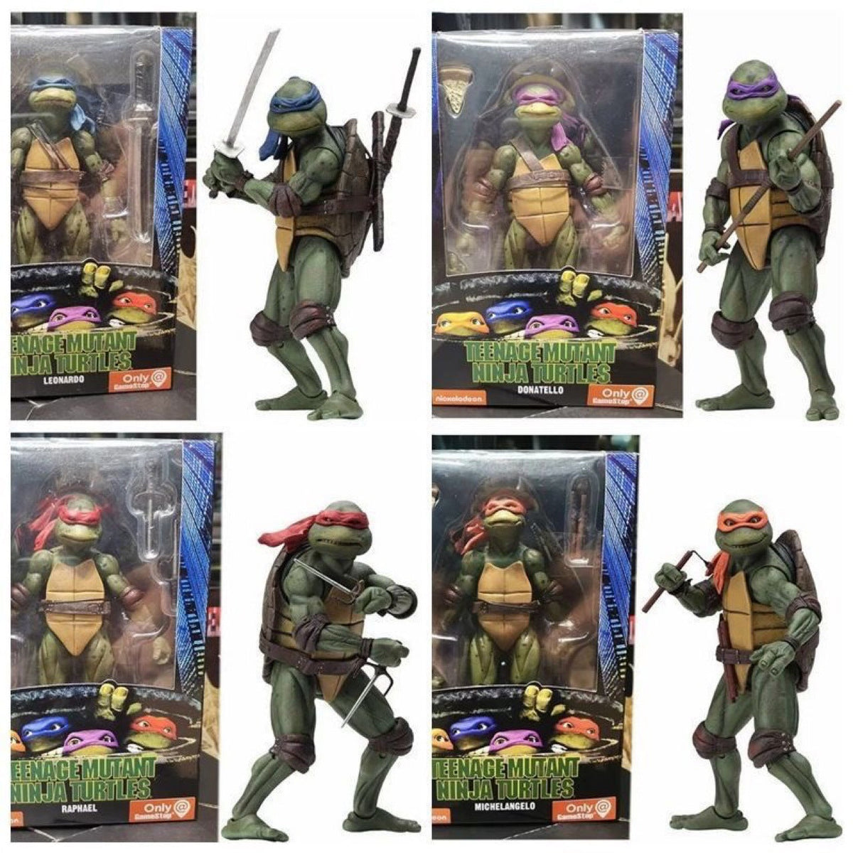 1990 TMNT Movie Action Figure With Collector Display Box