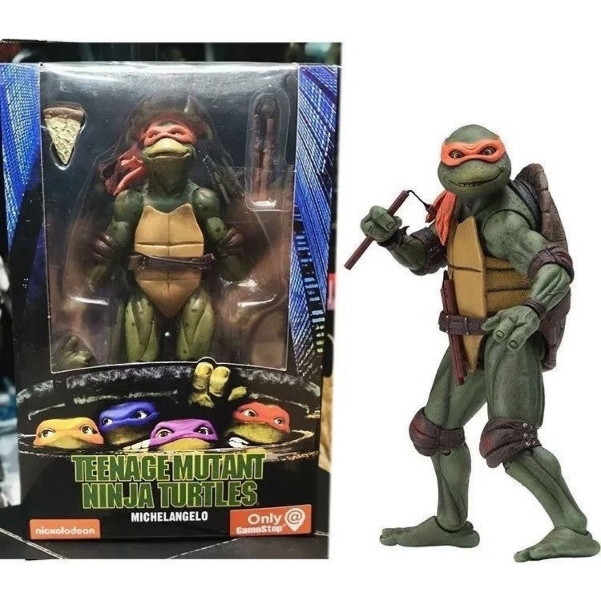 1990 TMNT Movie Action Figure With Collector Display Box