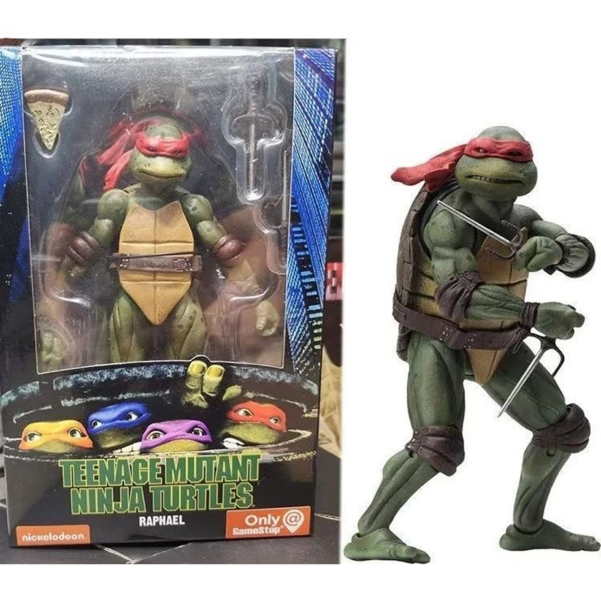 1990 TMNT Movie Action Figure With Collector Display Box