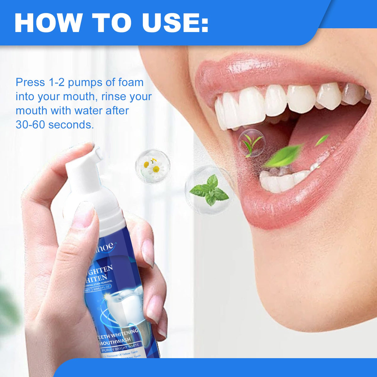 Teeth Whitening Mouthwash for Fresh Breath Oral Care