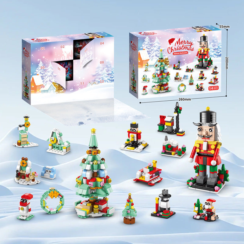 Christmas Advent Calendar Building Block Puzzle Gift