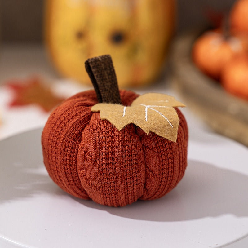 Knitted Pumpkin Decor for Cozy Rustic Autumn Charm