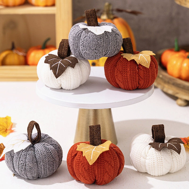 Knitted Pumpkin Decor for Cozy Rustic Autumn Charm
