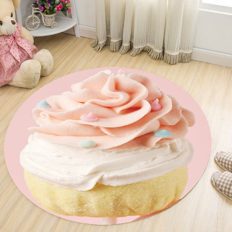 Round Cartoon Rug for Kids Room Play Area