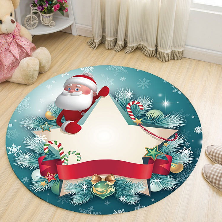 Round Cartoon Rug for Kids Room Play Area