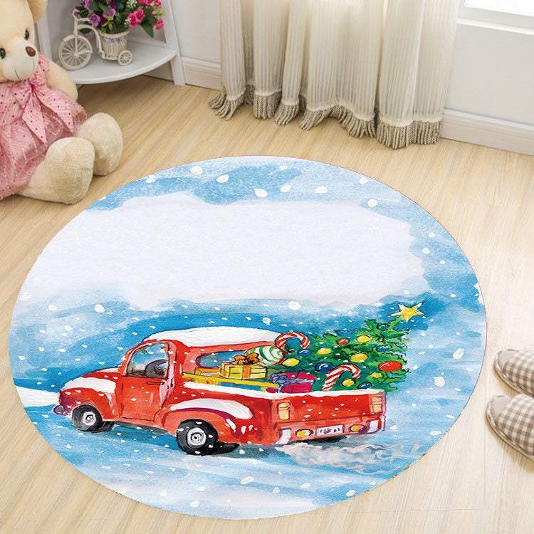 Round Cartoon Rug for Kids Room Play Area