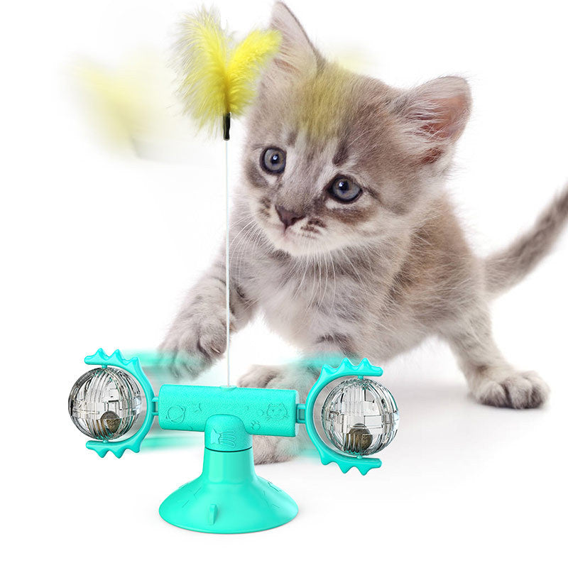 Cat Suction Cup Toy for Hands-Free Indoor Enrichment