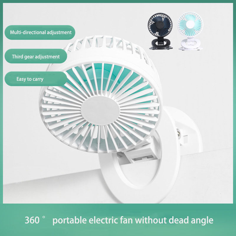 Clip-On Mini USB Desktop Fan, 360° Rotating Head