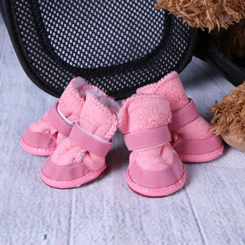 Warm Plush Dog Snow Boots for Small Dogs & Cats