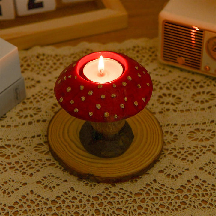 Mushroom Candle Holder Decor for a Cozy Woodland Glow