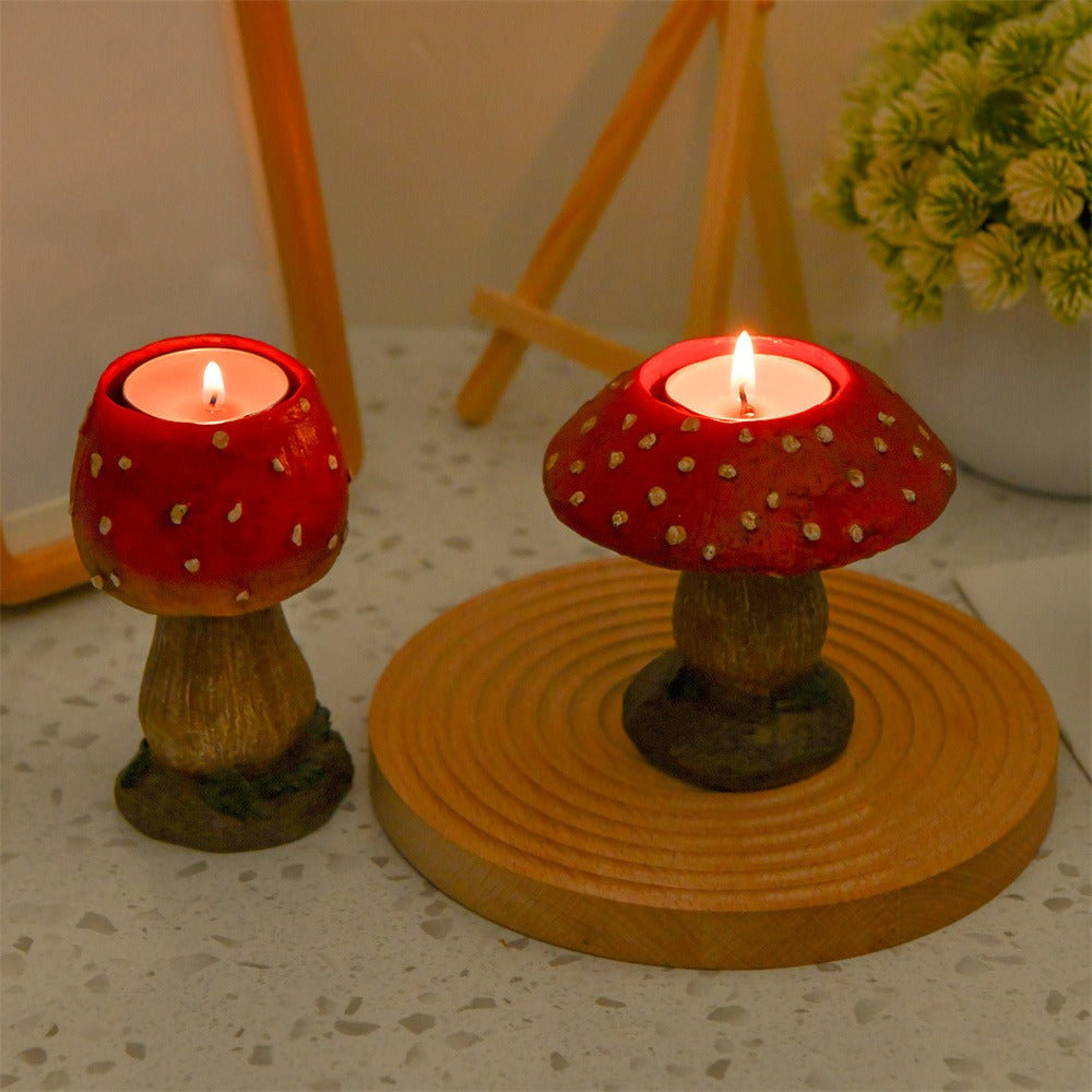 Mushroom Candle Holder Decor for a Cozy Woodland Glow