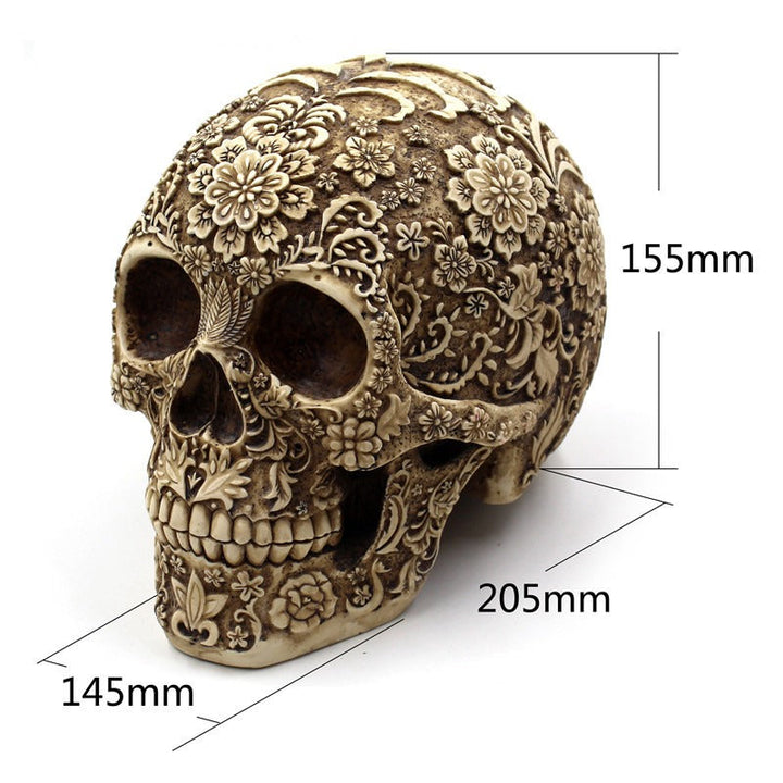 Floral Skull Ornament for Dramatic Gothic Home Decor