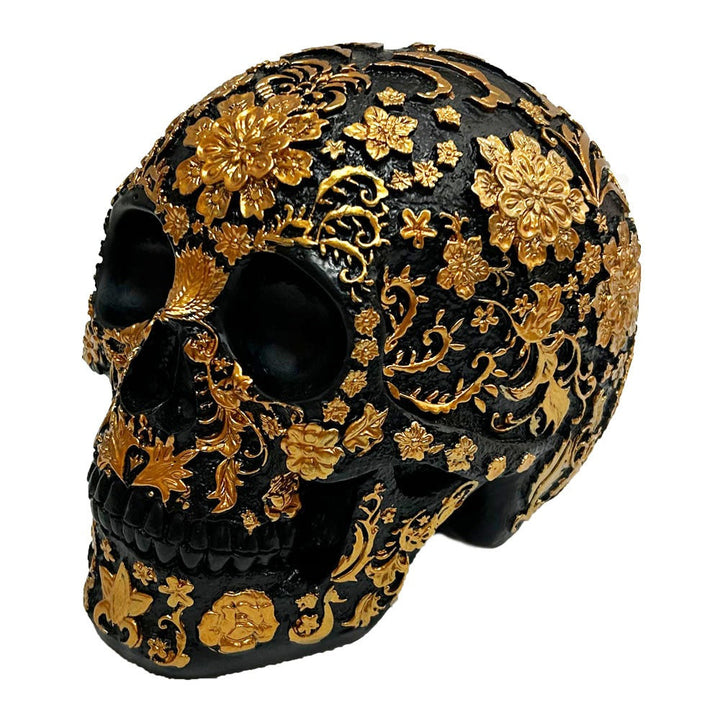Floral Skull Ornament for Dramatic Gothic Home Decor