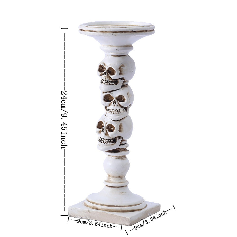 Three-Dimensional Skull Candle Holder for Gothic Decor