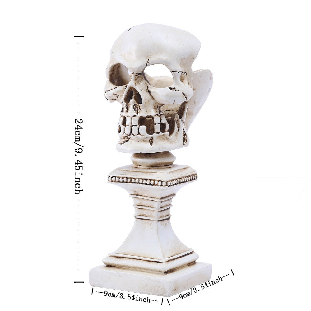Three-Dimensional Skull Candle Holder for Gothic Decor