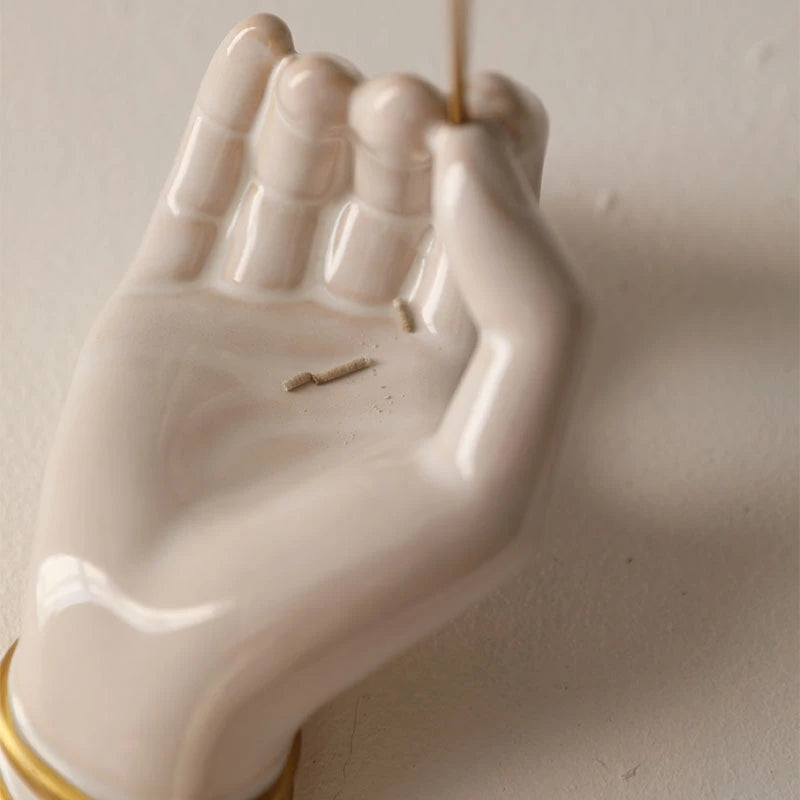 Ceramic Palm Incense Holder & Jewelry Dish