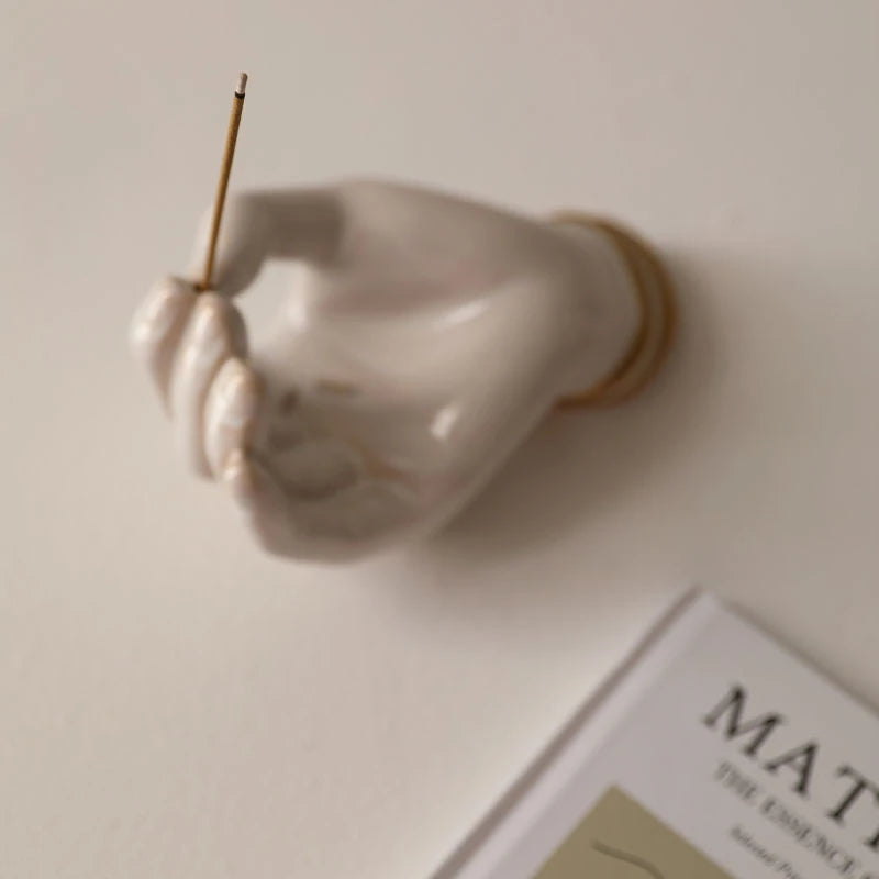 Ceramic Palm Incense Holder & Jewelry Dish
