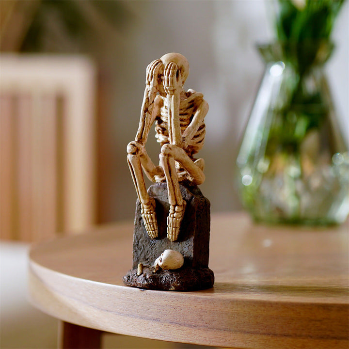 Skeleton Tombstone Ornament Trio for Dark Gothic Decor