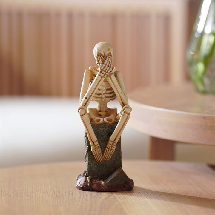 Skeleton Tombstone Ornament Trio for Dark Gothic Decor
