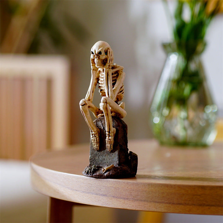 Skeleton Tombstone Ornament Trio for Dark Gothic Decor