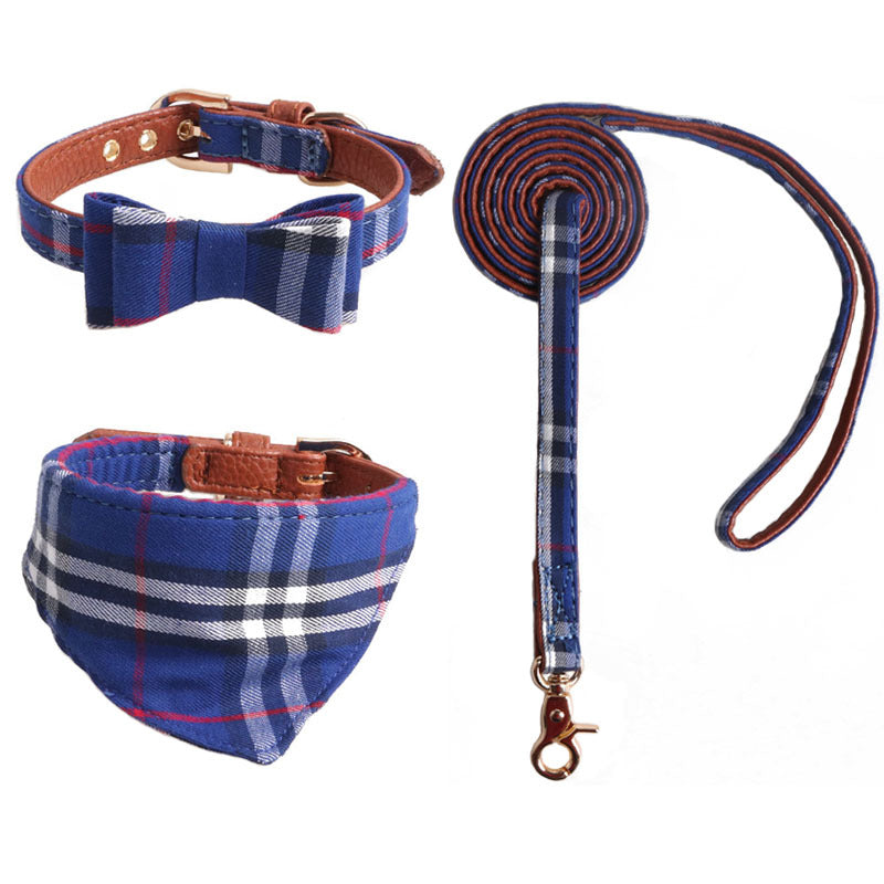 Dog Bow Tie Collar Set With Matching Leash & Bandana