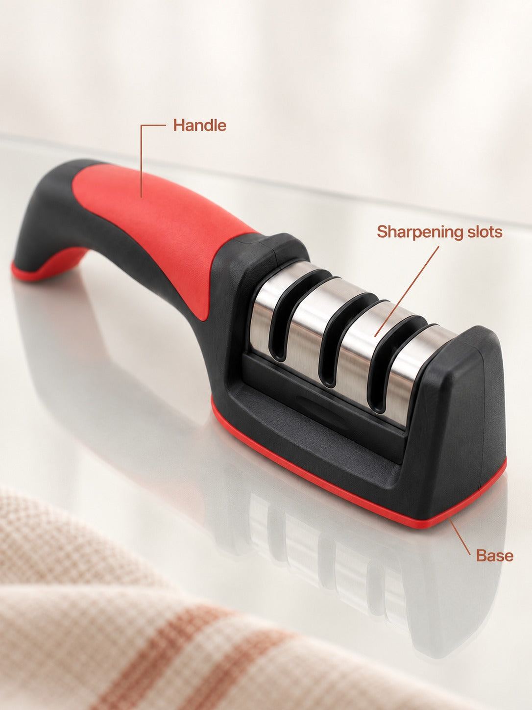 Three-Stage Manual Knife Sharpener for Dull Kitchen Knives