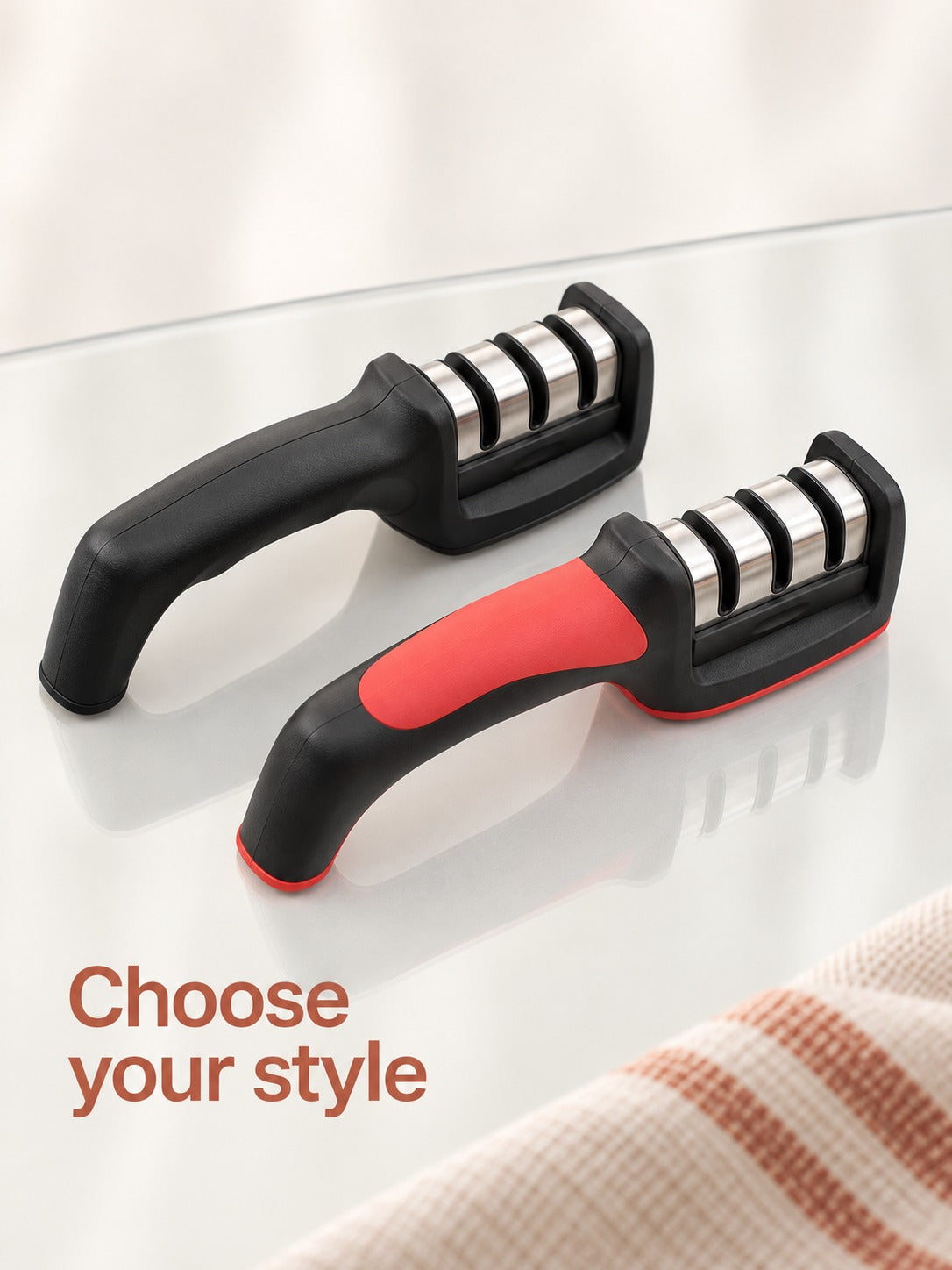 Three-Stage Manual Knife Sharpener for Dull Kitchen Knives