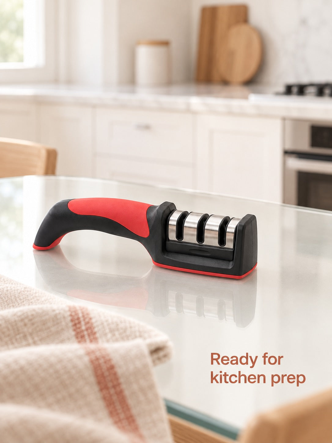Three-Stage Manual Knife Sharpener for Dull Kitchen Knives