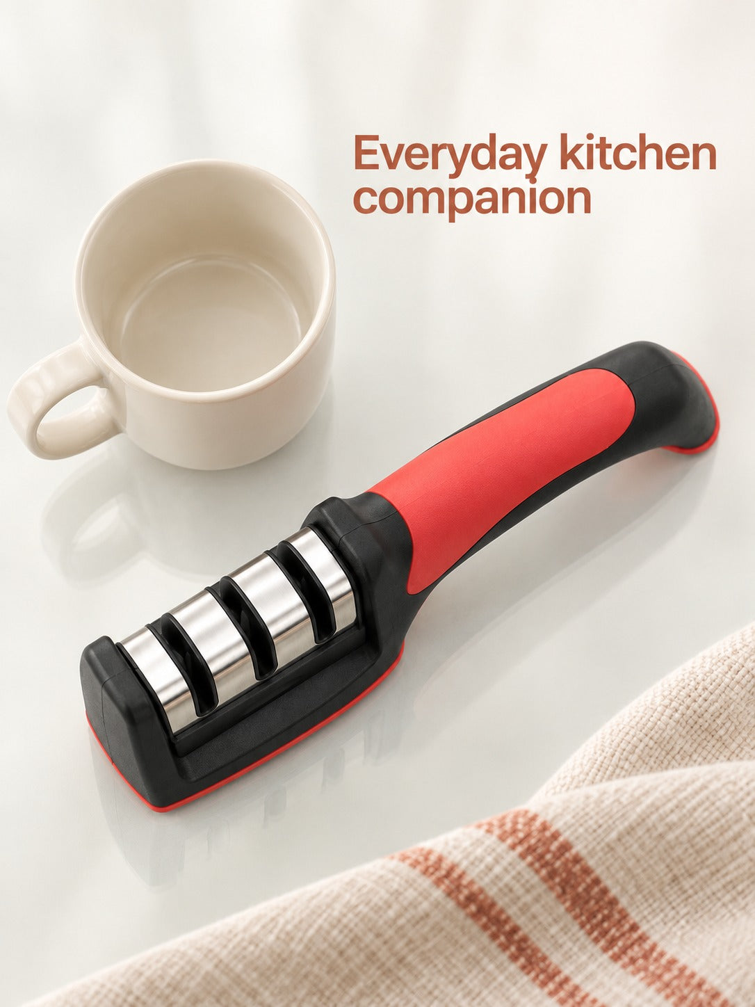 Three-Stage Manual Knife Sharpener for Dull Kitchen Knives