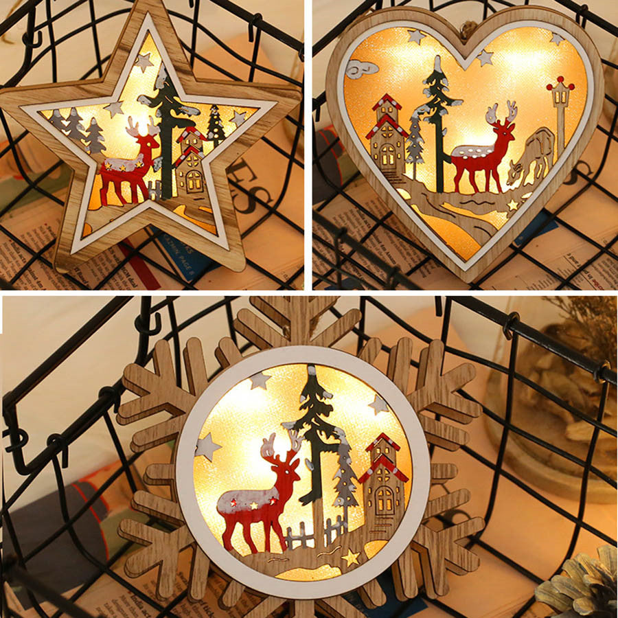 Wooden Christmas Night Light for Cozy Holiday Glow