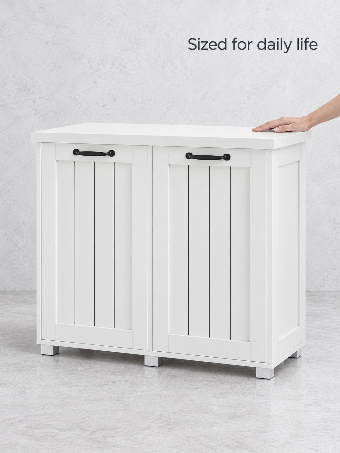 Tilt-Out Kitchen Trash Cabinet With Laundry Sorting