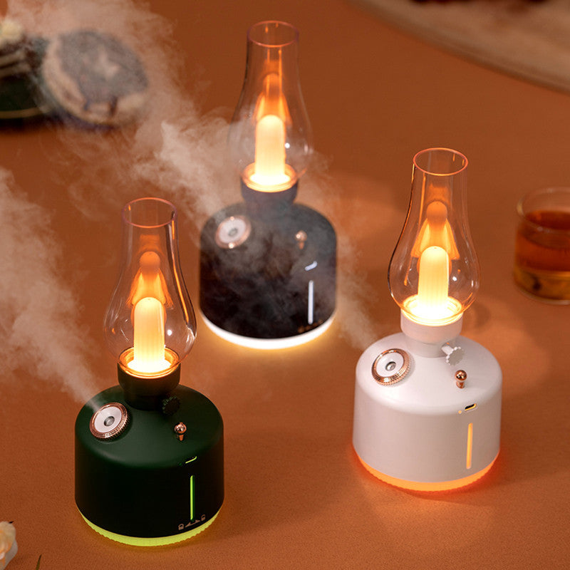 Flame Lantern Humidifier with Glowing LED Night Light