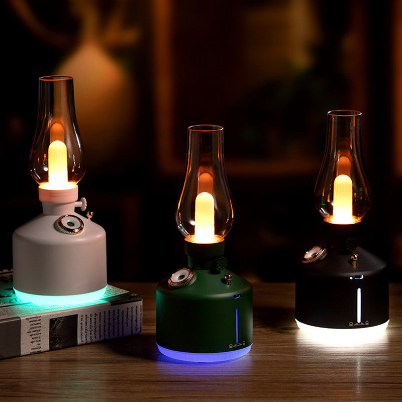 Flame Lantern Humidifier with Glowing LED Night Light