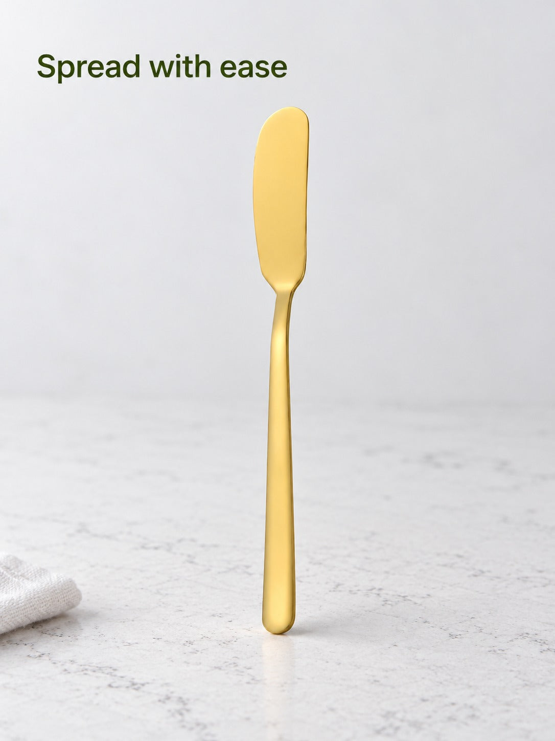 Titanium-Finish Stainless Butter Knife for Even Spreading