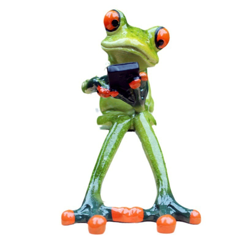 Frog Pen Holder Desk Ornament With Playful Storage