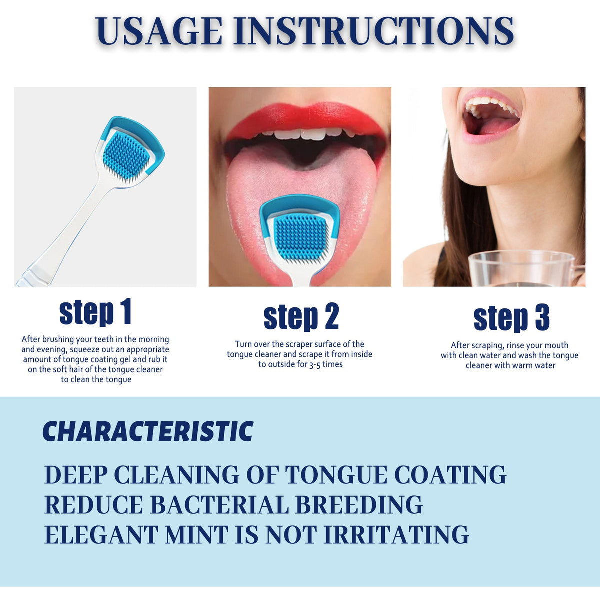 Tongue Cleaning Gel for Fresher Breath & Less Coating
