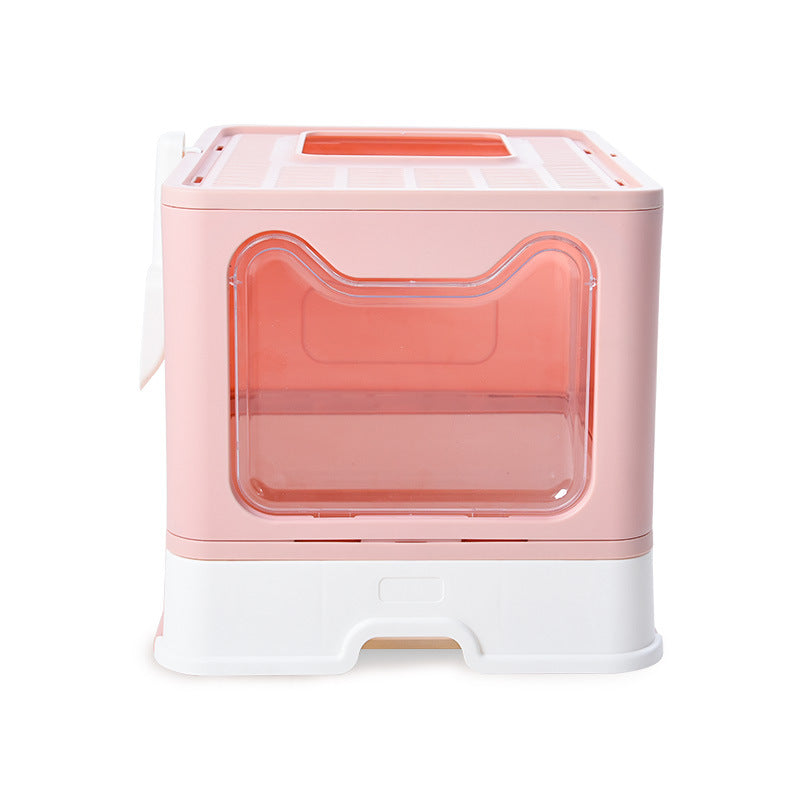 Enclosed Top-Entry Cat Litter Box With Pull-Out Drawer
